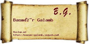 Basmár Galamb névjegykártya
